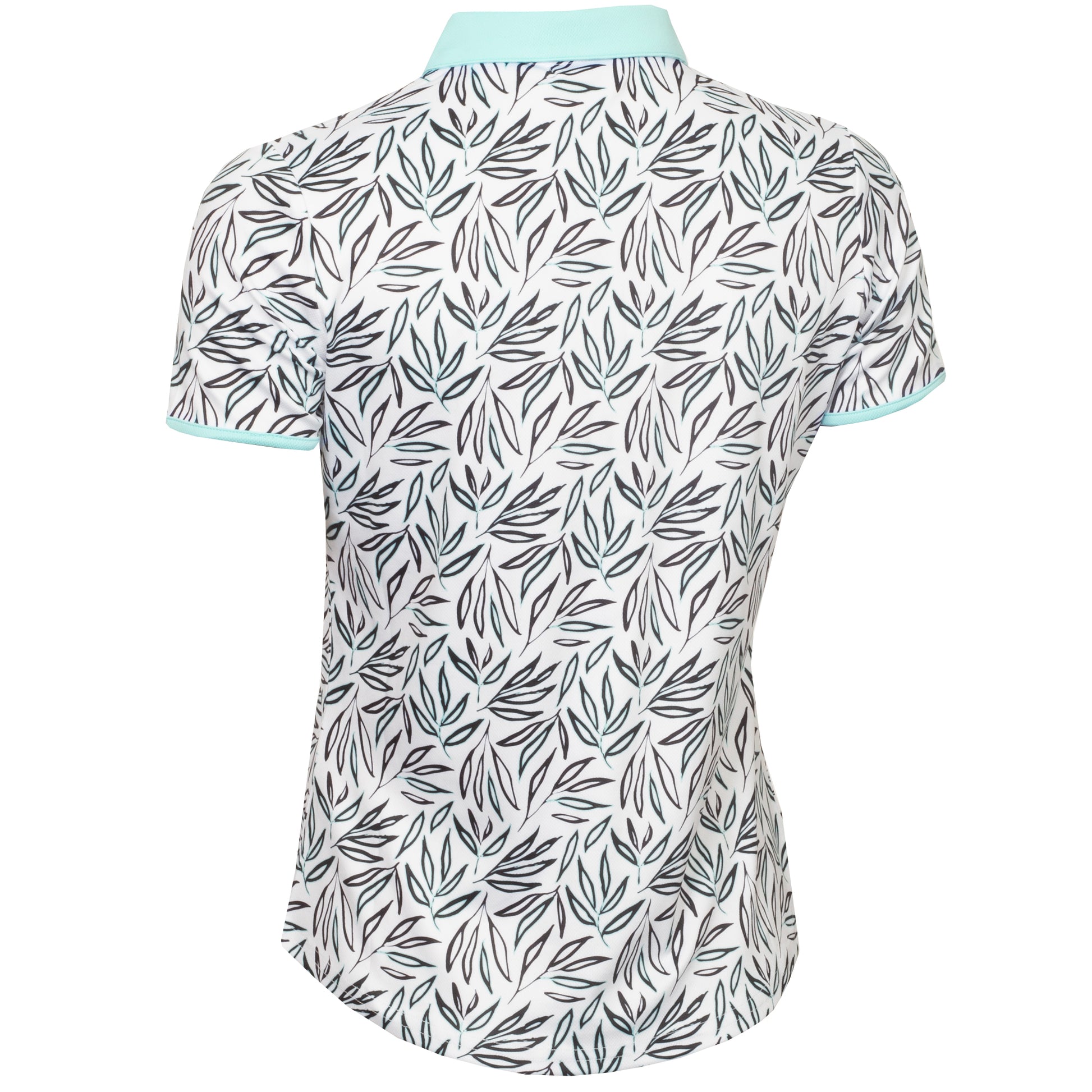 Green Lamb Women's Botanical Print Short Sleeve Polo