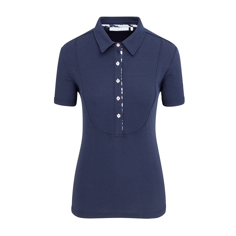 Swing Out Sister Ladies Short Sleeve Polo Shirt with Soft Cotton Finish in Navy Blue