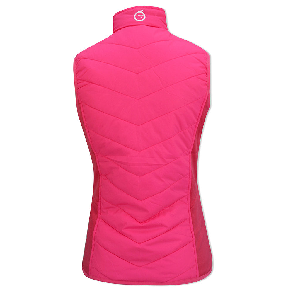 Sunderland Ladies Quilted Gilet in Solar Pink & White