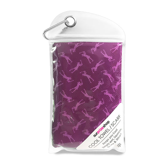 Surprizeshop Ladies Cool Towel or Scarf in Purple Lady Golfer Print