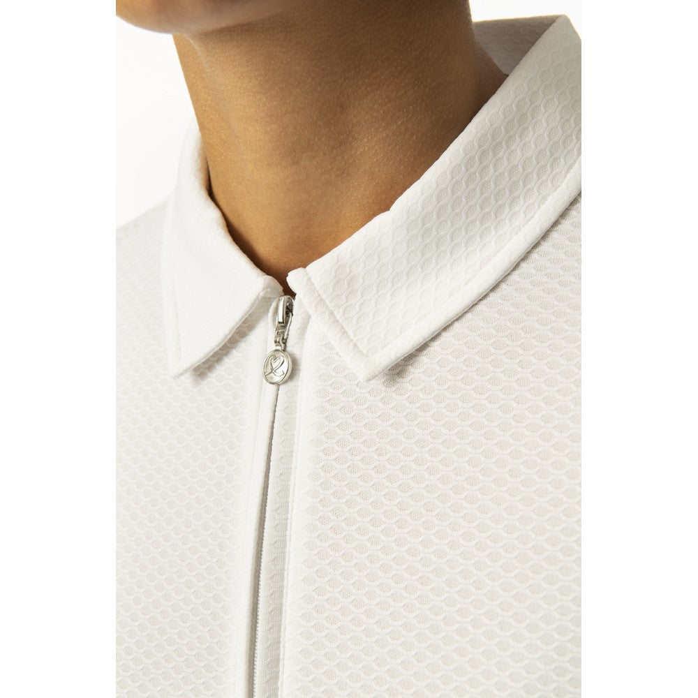 Daily Sports Honeycomb Structured Short Sleeve Polo Shirt in White