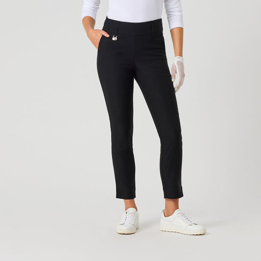 Daily Sports Ladies Pull-On 7/8 Trousers with Super-Stretch Finish in Black - For Everyday Elegance