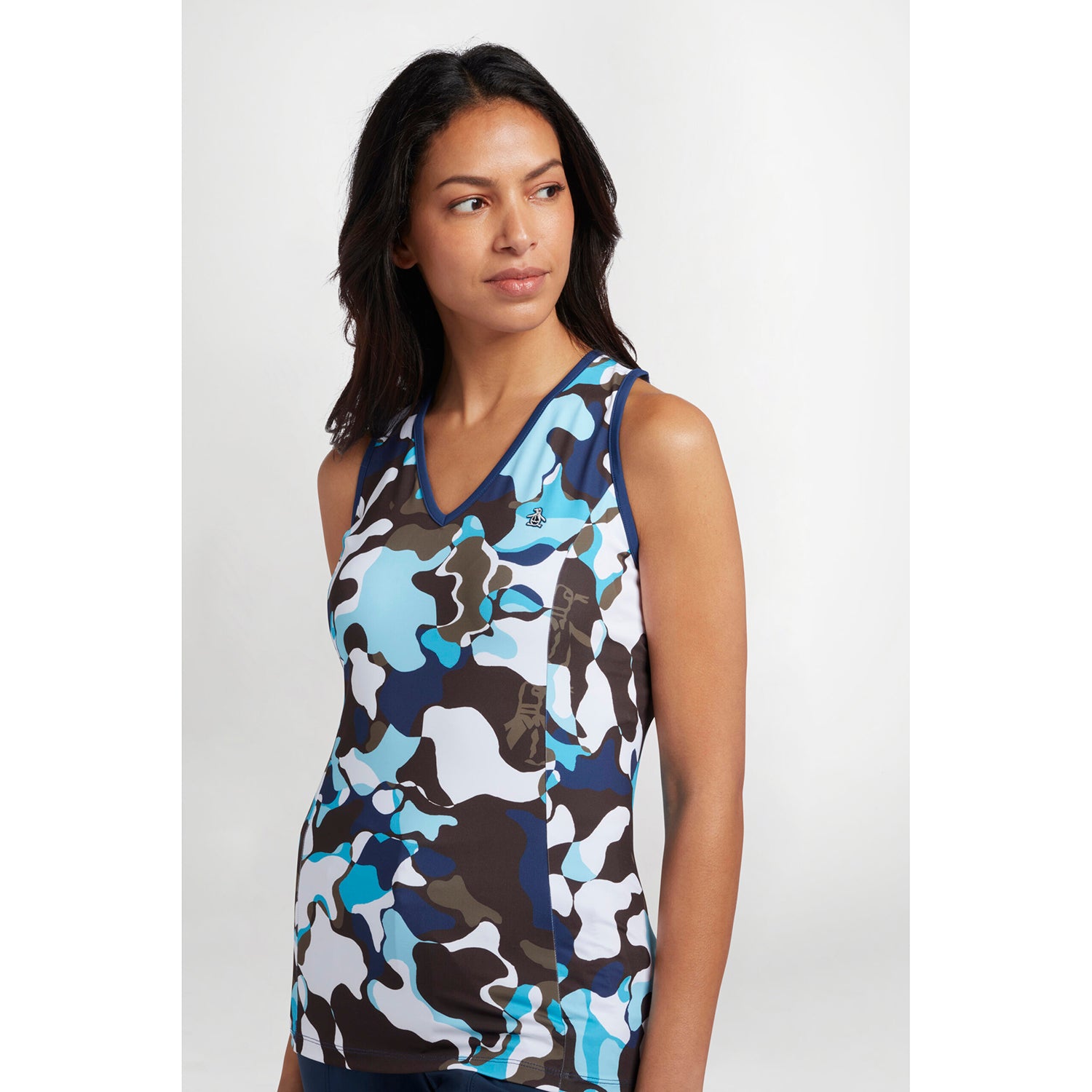 Original Penguin Ladies Abstract Print Sleeveless Top in Astral Night