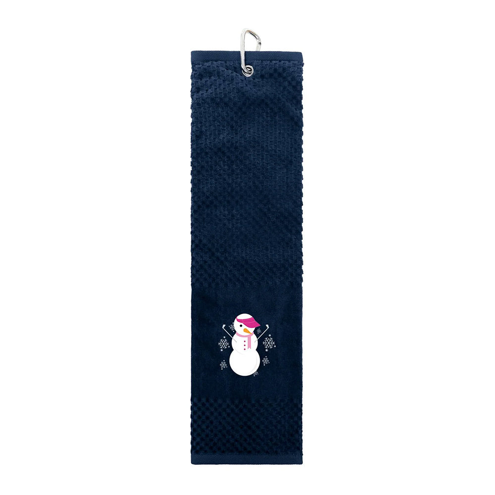 Surprizeshop Ladies Christmas Snowman Golf Towel in Navy