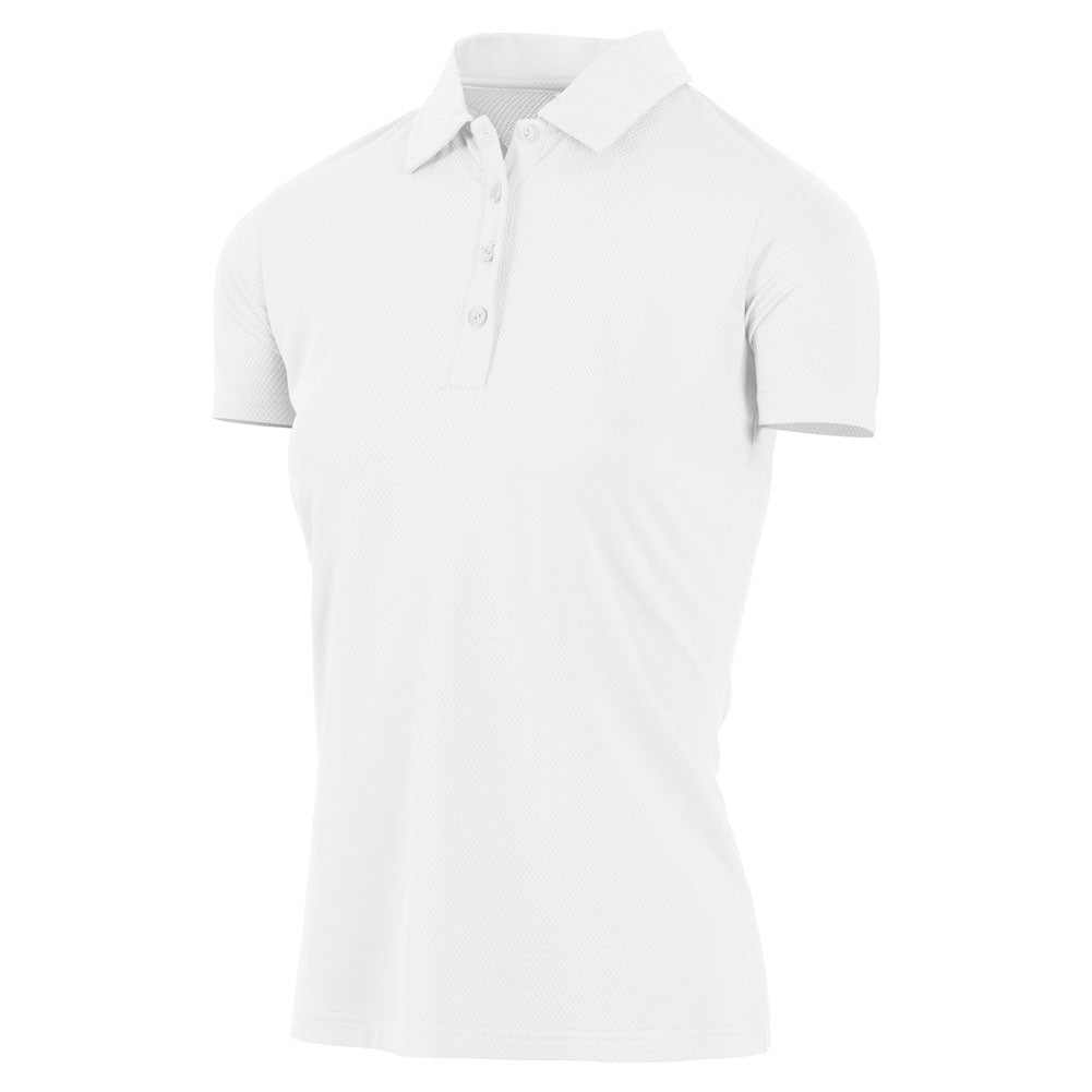 Island Green Ladies Honeycomb Structured Short Sleeve Polo in White