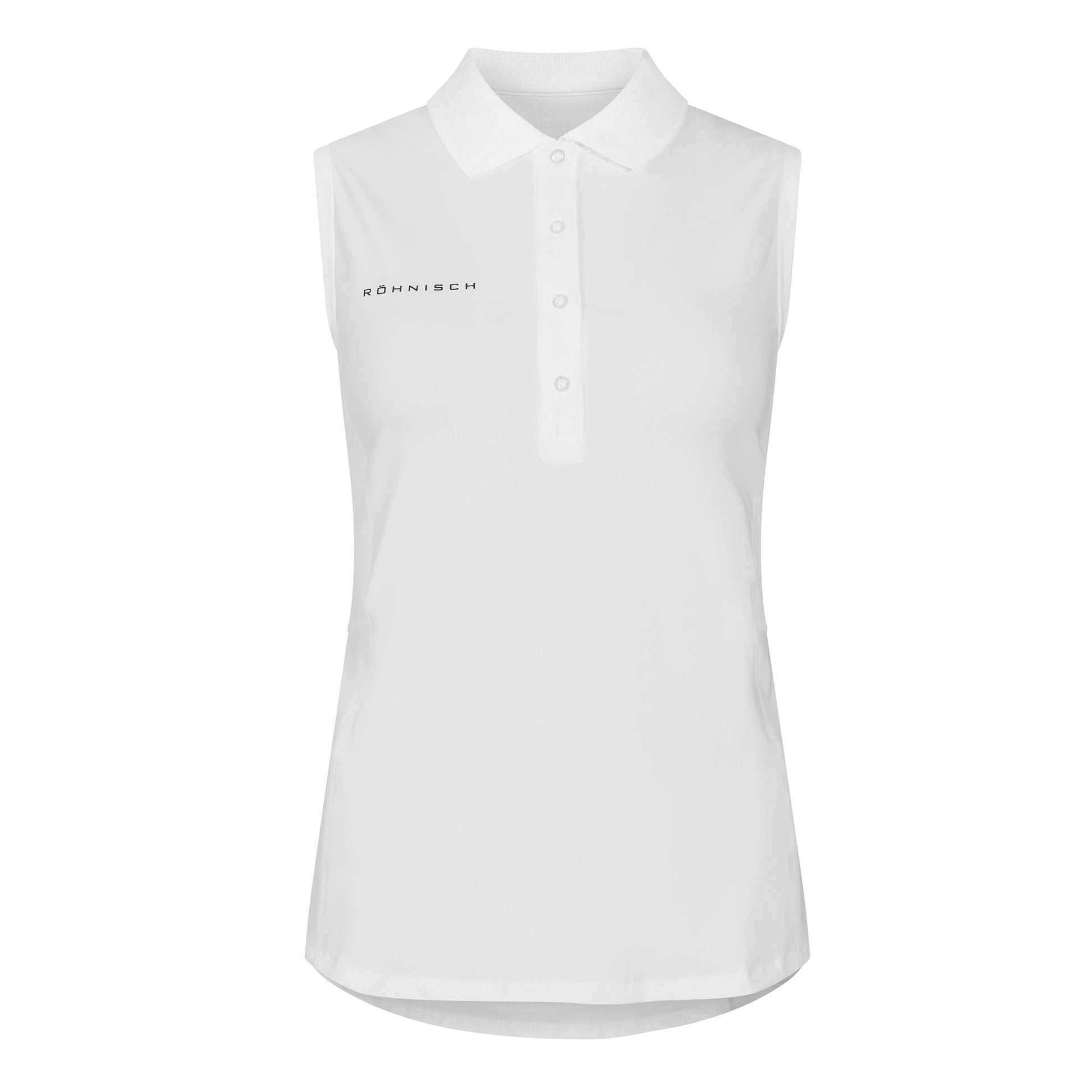 Rohnisch Ladies White Sleeveless Polo with Textured Panels - Last One Large Only Left