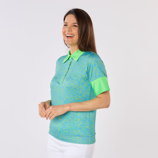 Swing Out Sister Ladies Half Sleeve with Contrast Cuffs & Oversized Collar for Added Flair