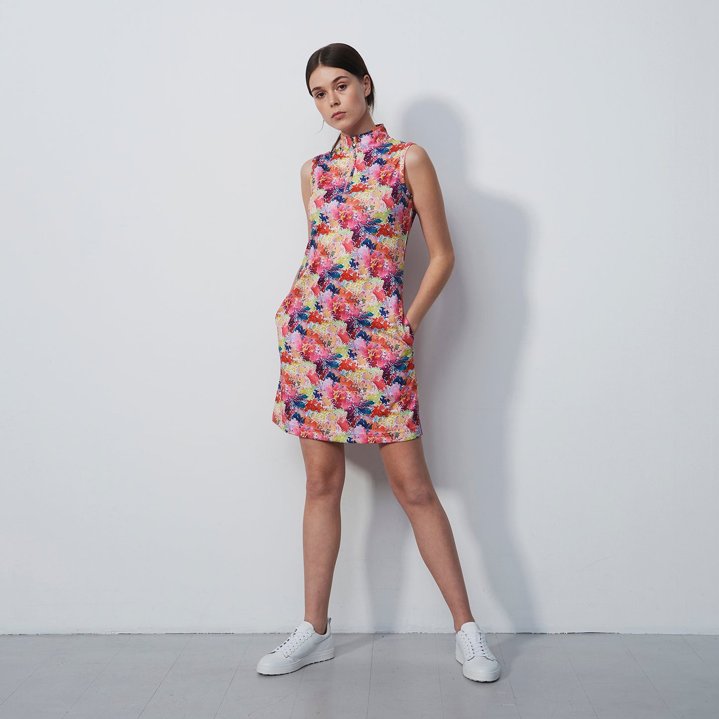 Daily Sports Ladies Abstract Flower Print Sleeveless Golf Dress