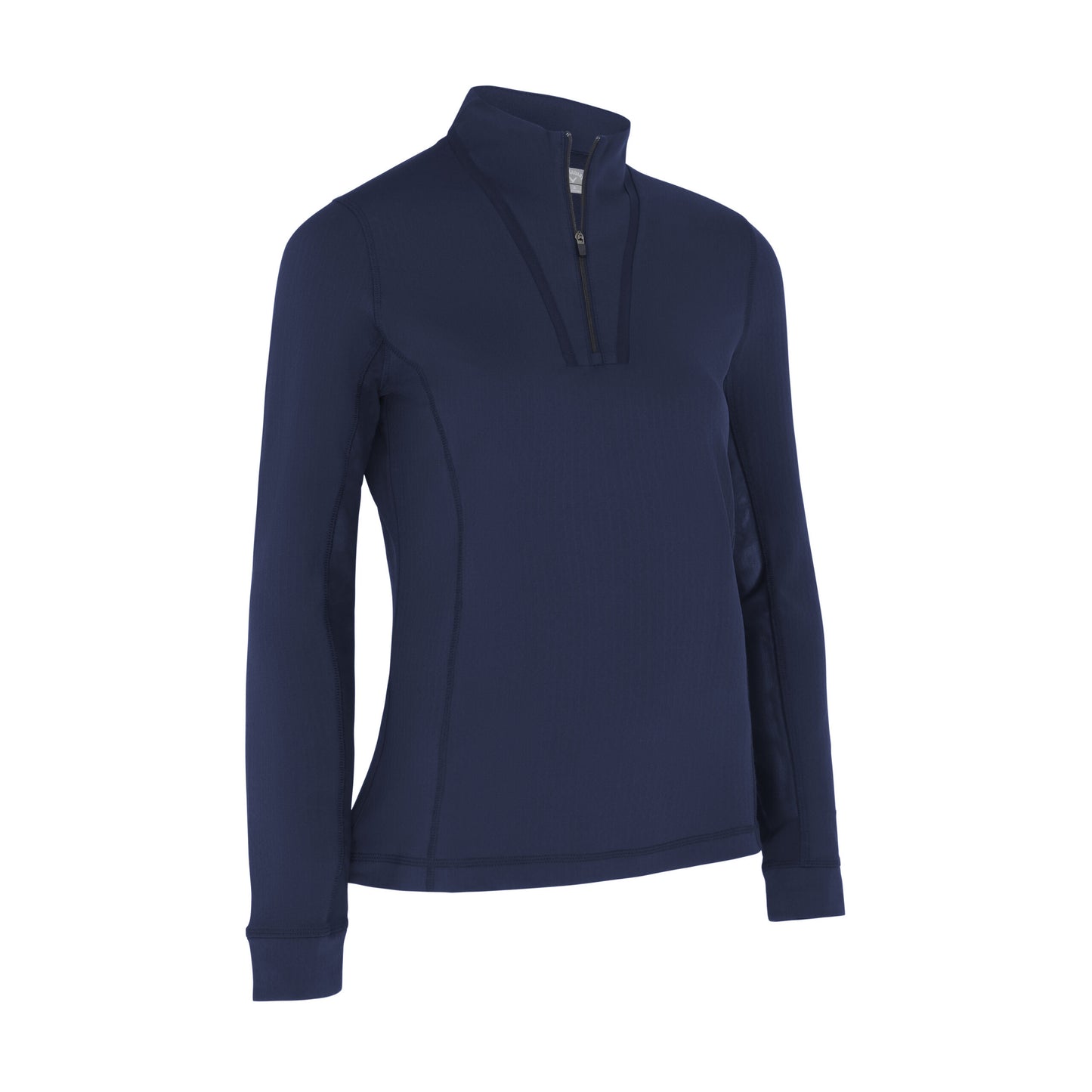 Callaway Ladies Navy Zip Neck Golf Top With Mesh Panels