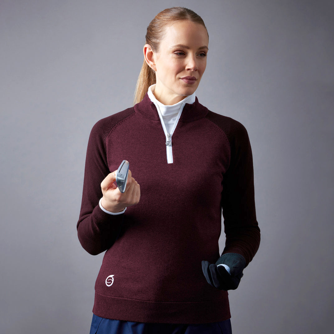 Sunderland Ladies Lined Sweater with Water Repellent Scotchgard in Mulberry