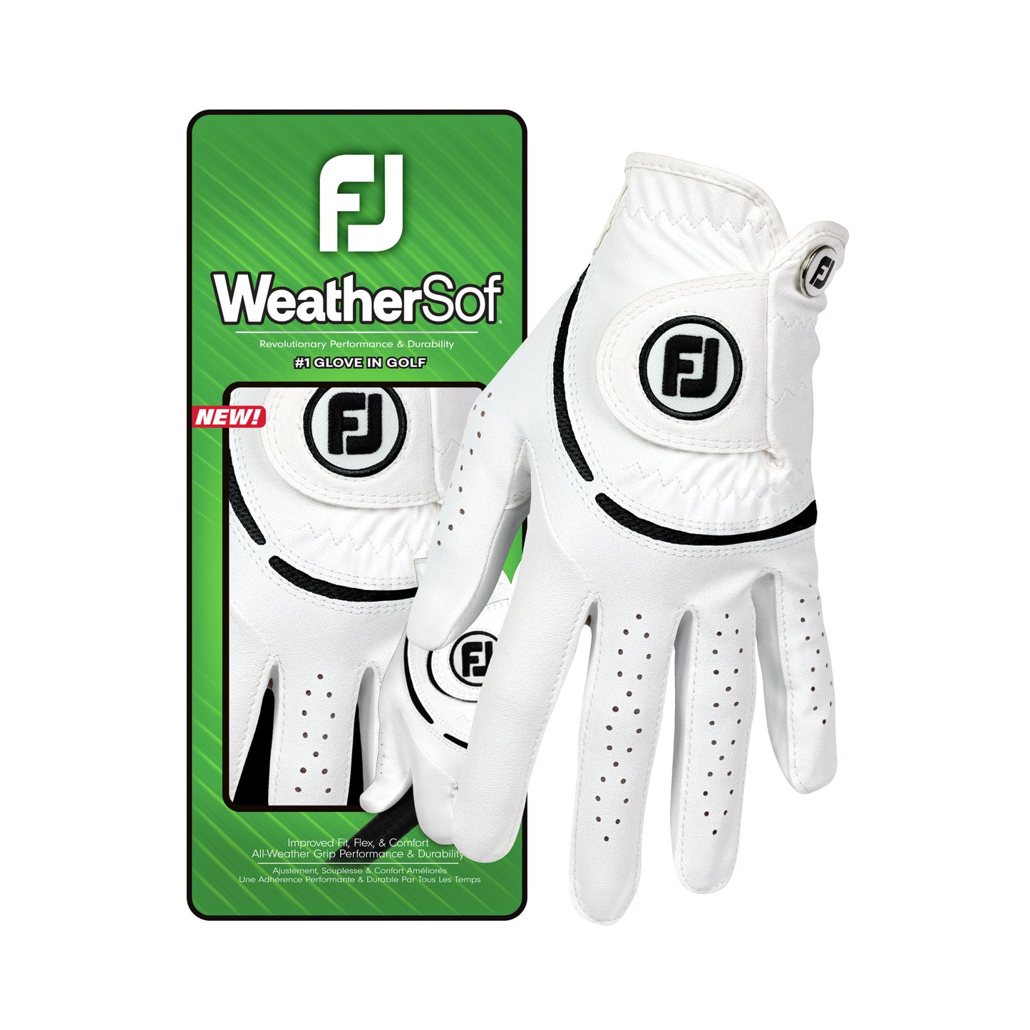 FootJoy Ladies WeatherSof Golf Glove in White & Black