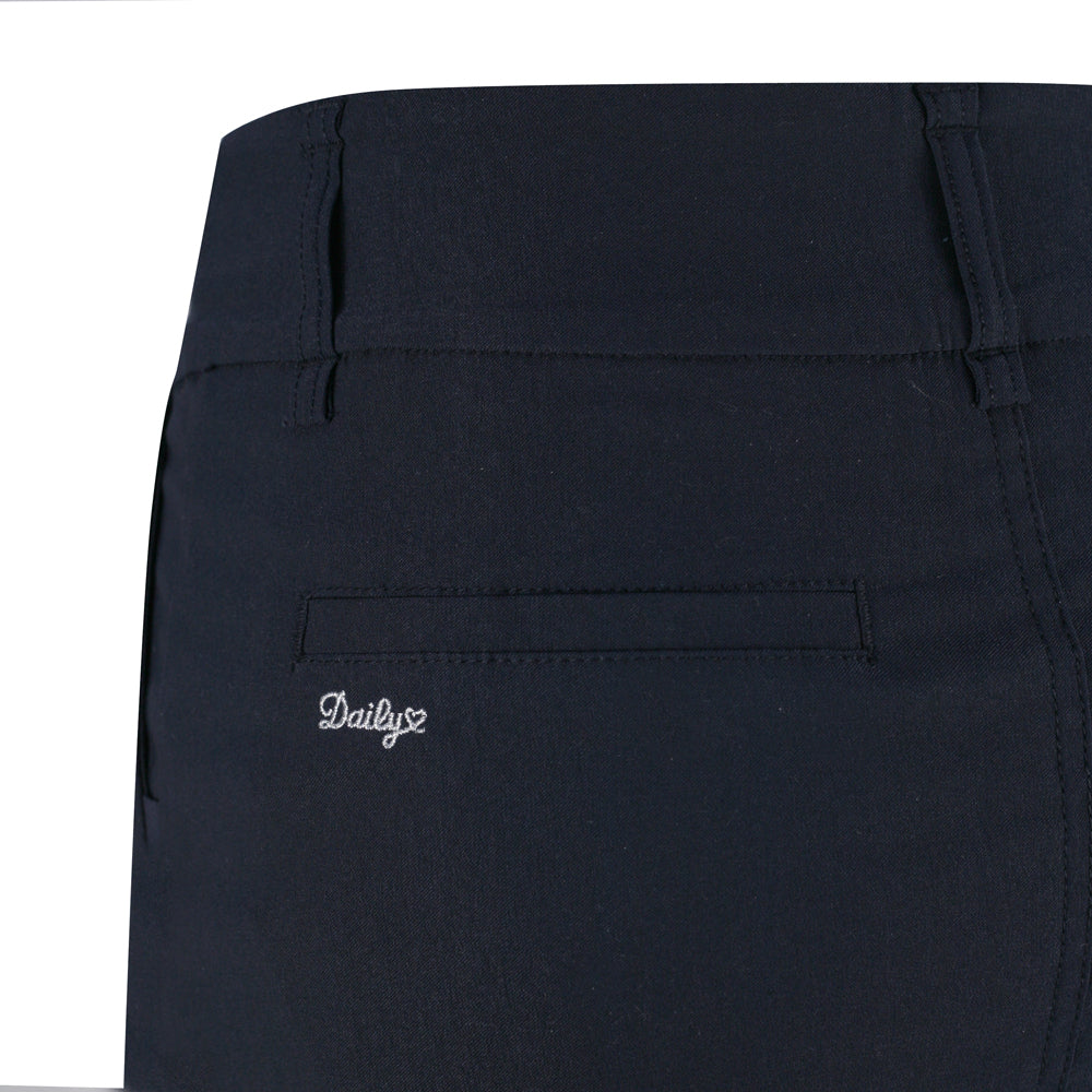 Daily Sports Ladies Longer-Length Pull-On Skort with Super-Stretch Finish in Navy Blue