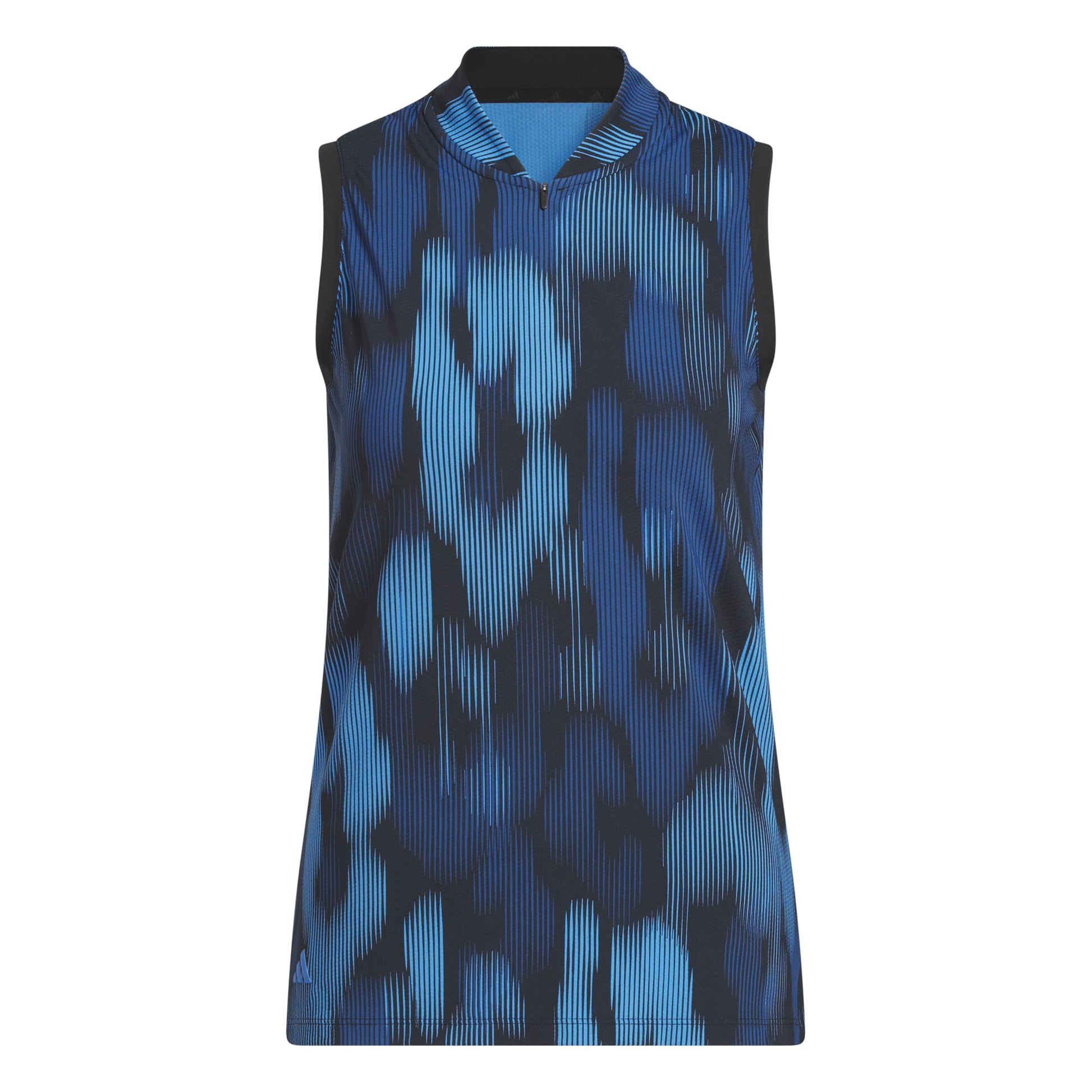 adidas Golf Ladies Sleeveless Polo in Striking Linear Leopard Print for Standout Style