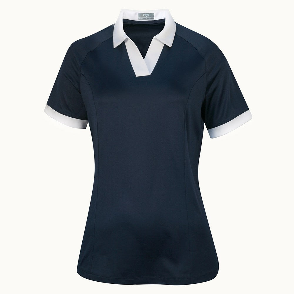 Callaway Ladies Short Sleeve Colour Block Polo Shirt in Peacoat Navy