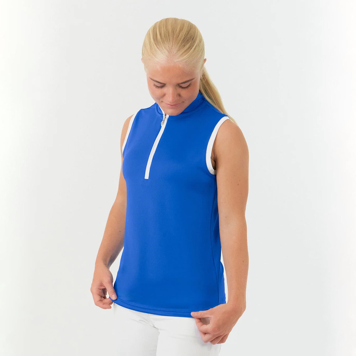 Pure Golf Ladies Sleeveless Mandarin Polo Shirt