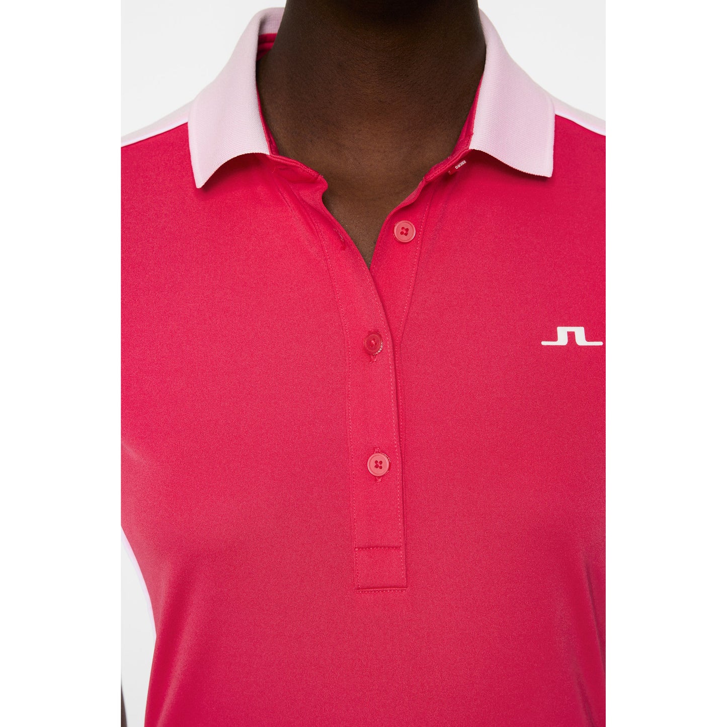 J.Lindeberg Ladies Short Sleeve Polo with Ribbed Paneling 