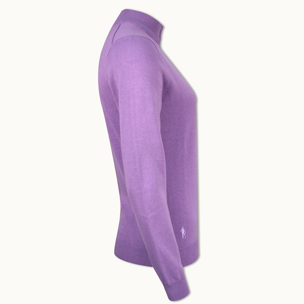 Glenmuir Ladies 100% Cotton Half-Zip Sweater in Amethyst