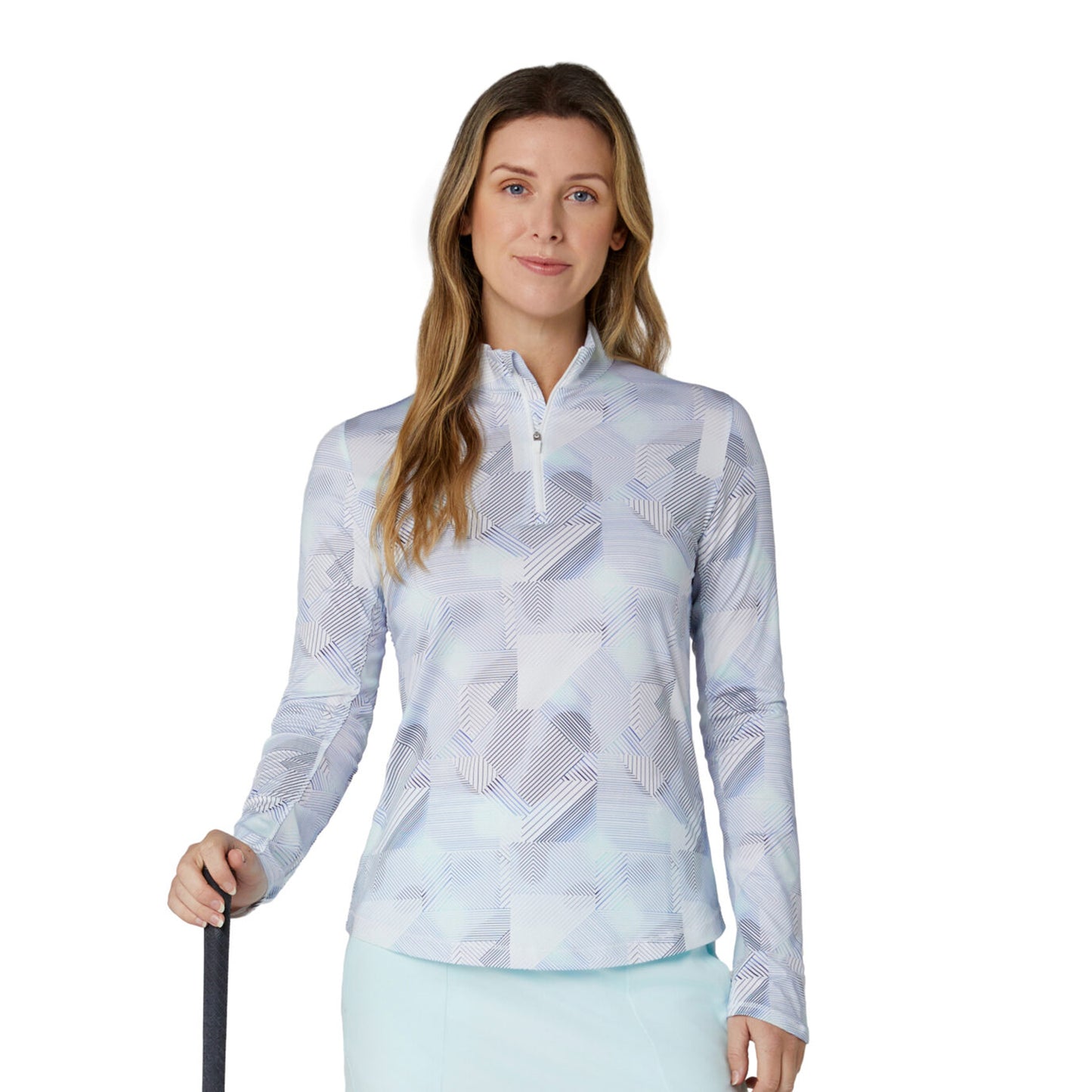 Callaway Womens Golf Top with Bold Geo Print and Mesh Ventilation for Added Comfort on The Course