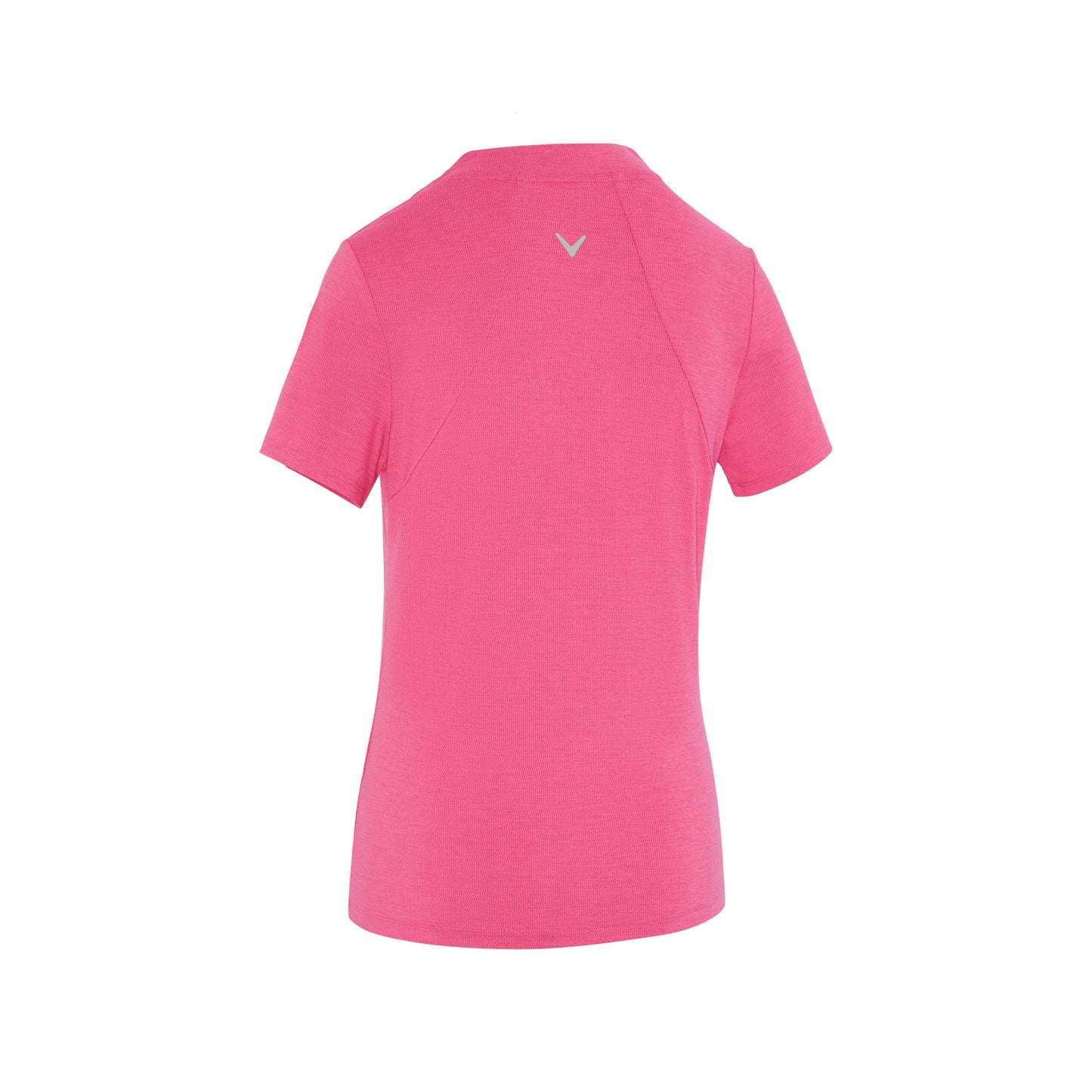 Callaway Ladies Tonal Textured Golf Polo in Pink Peacock with Zip Neck