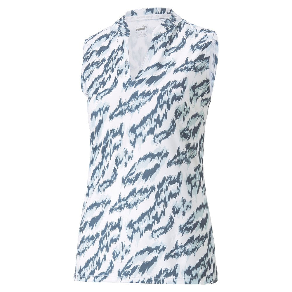 Puma Ladies Mattr Animal Print Sleeveless Golf Polo - Medium Only Left