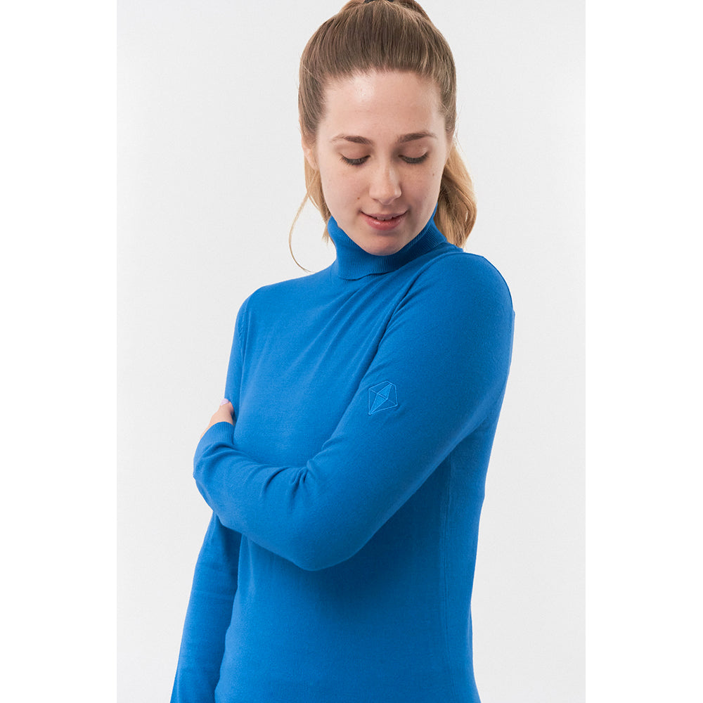 Pure Golf Ladies Classic Roll Neck in Blue