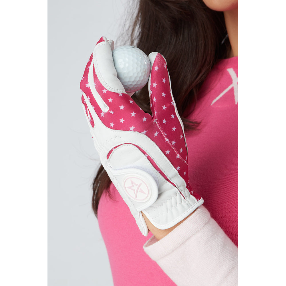 Swing Out Sister Ladies Stretch Leather Glove in Pink Glo