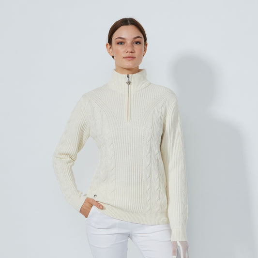 Daily Sports Ladies Half Zip Cable Knit Sweater 