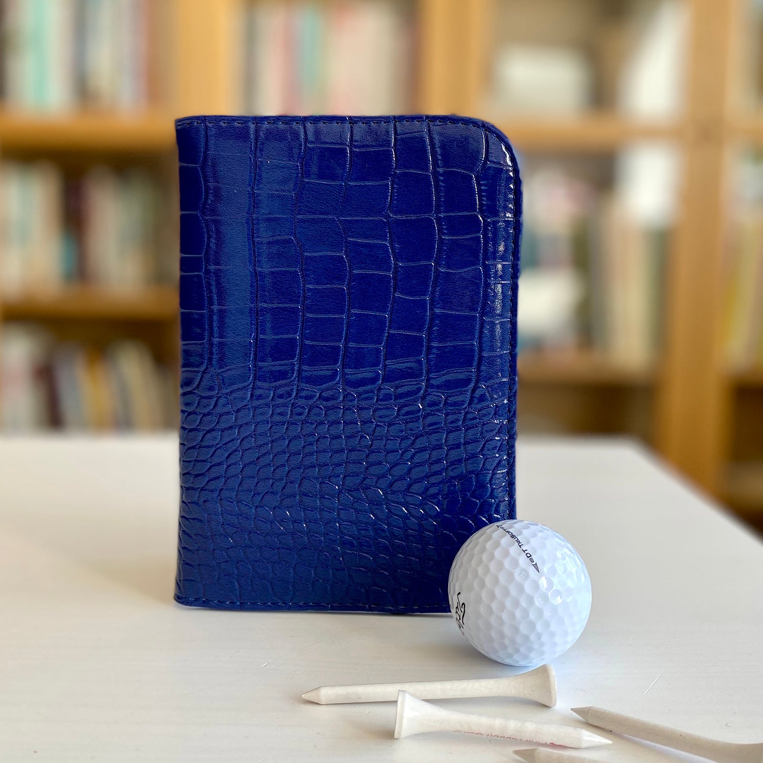 Surprizeshop Croc Effect Golf Scorecard Holder in Navy Blue