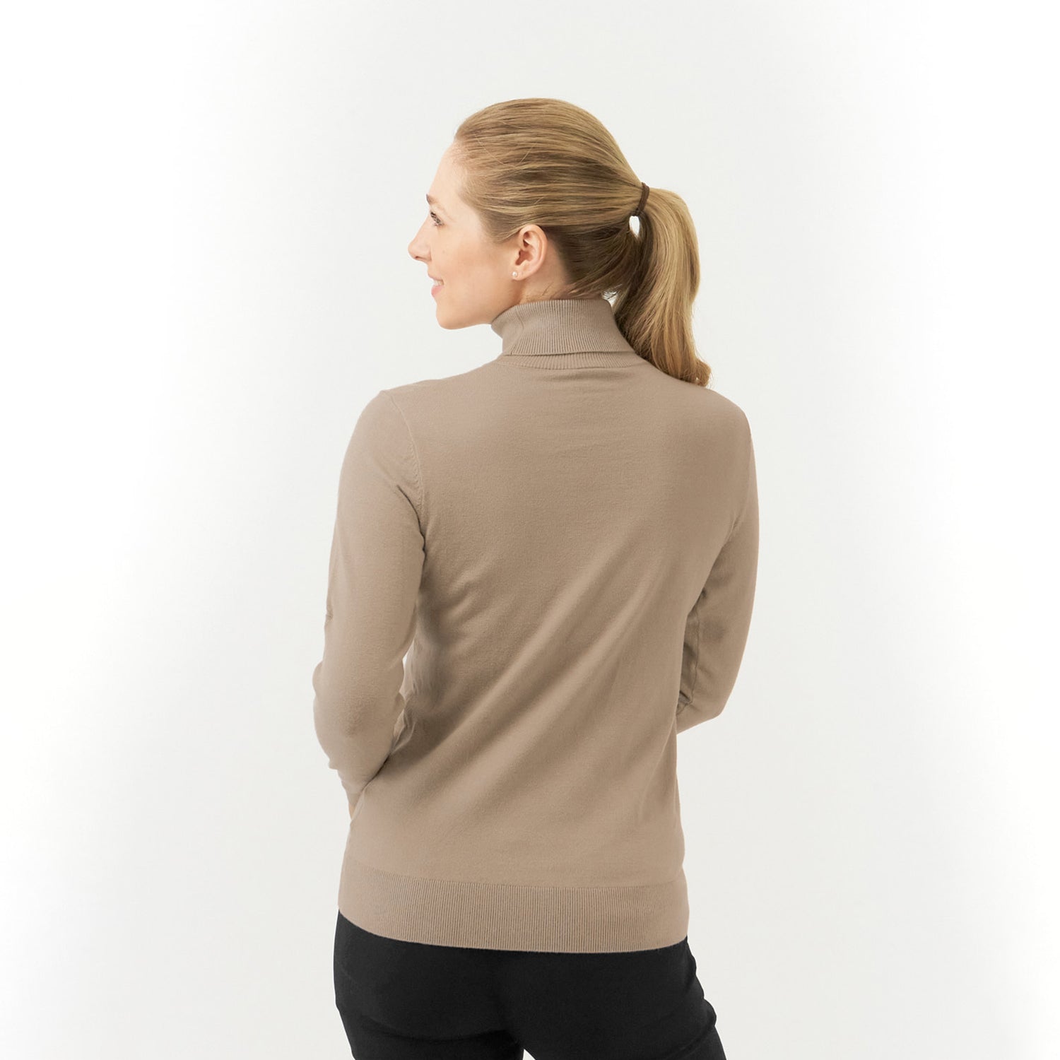 Pure Ladies Fine Knit Super-Soft Roll Neck