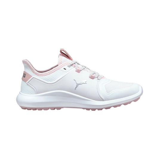 Puma Ladies White & Rose Ignite FASTEN8 Golf Shoe with 1 Year Waterproof Warranty