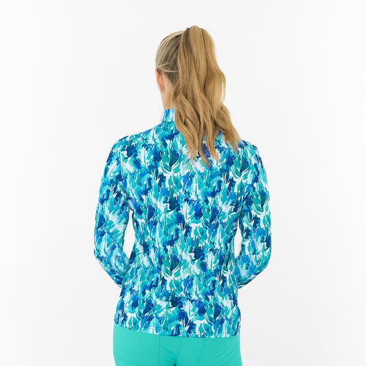 Pure Ladies Long Sleeve Golf Top with Mesh Panels for Breathable Comfort & Sleek Style