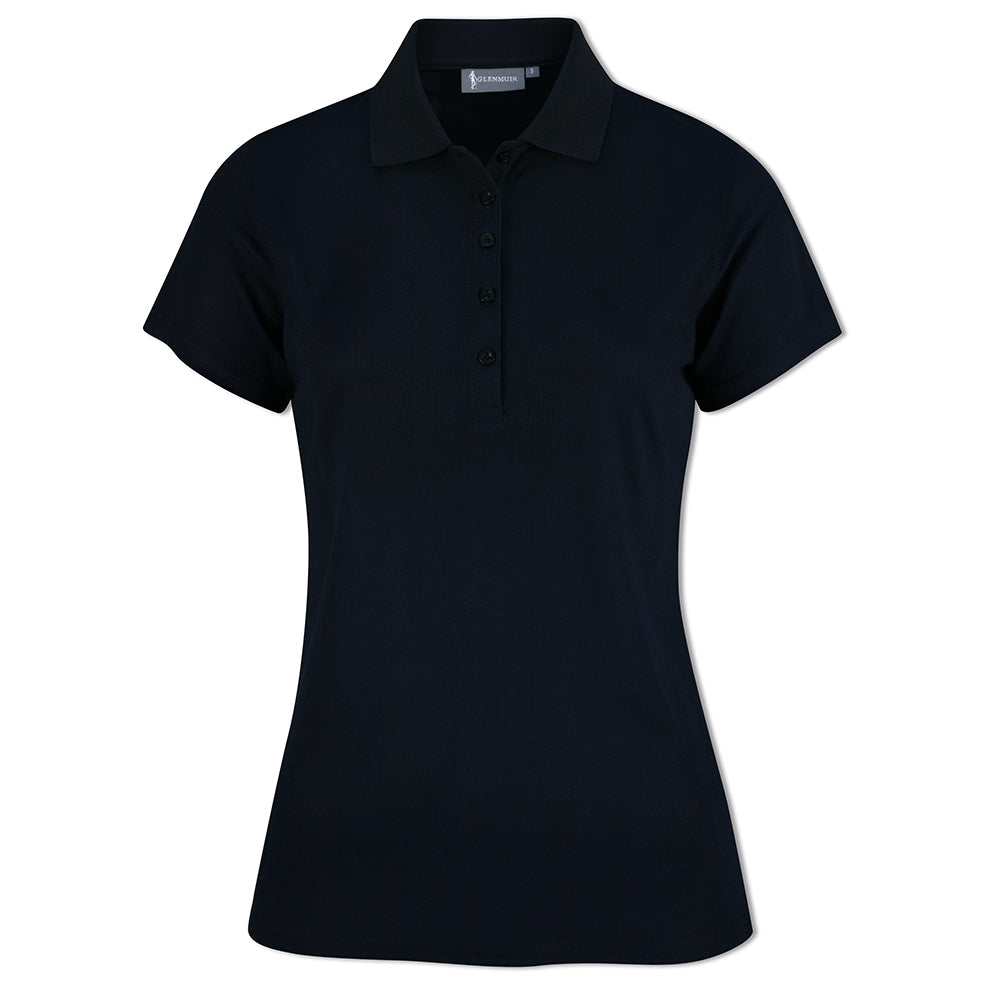 Glenmuir Ladies Short Sleeve Pique Polo with Stretch & UPF50+ in Navy