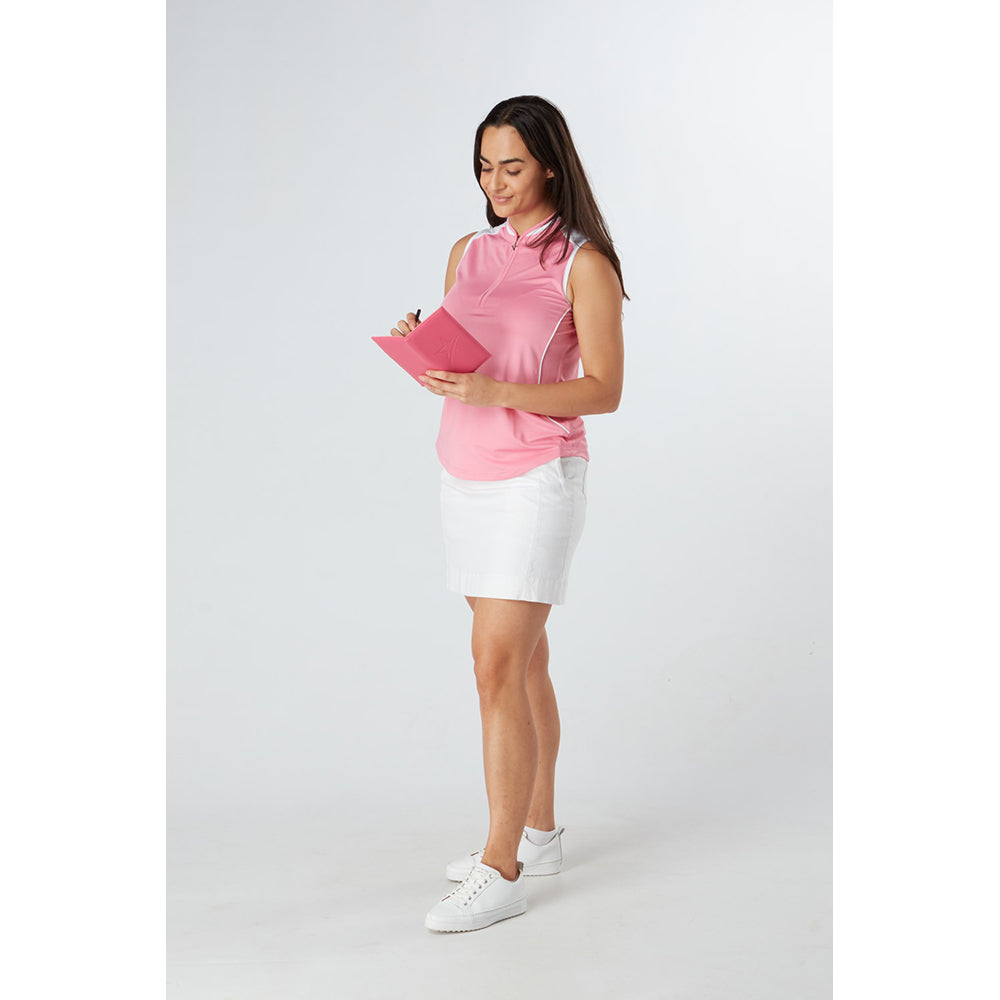 Swing Out Sister Zip-Neck Sleeveless Golf Polo