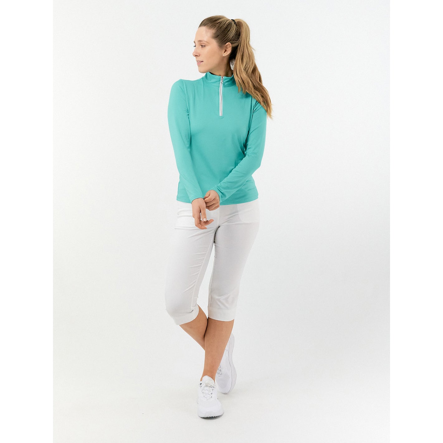 Pure Ladies Lightweight Mid-Layer Top in Ocean Blue