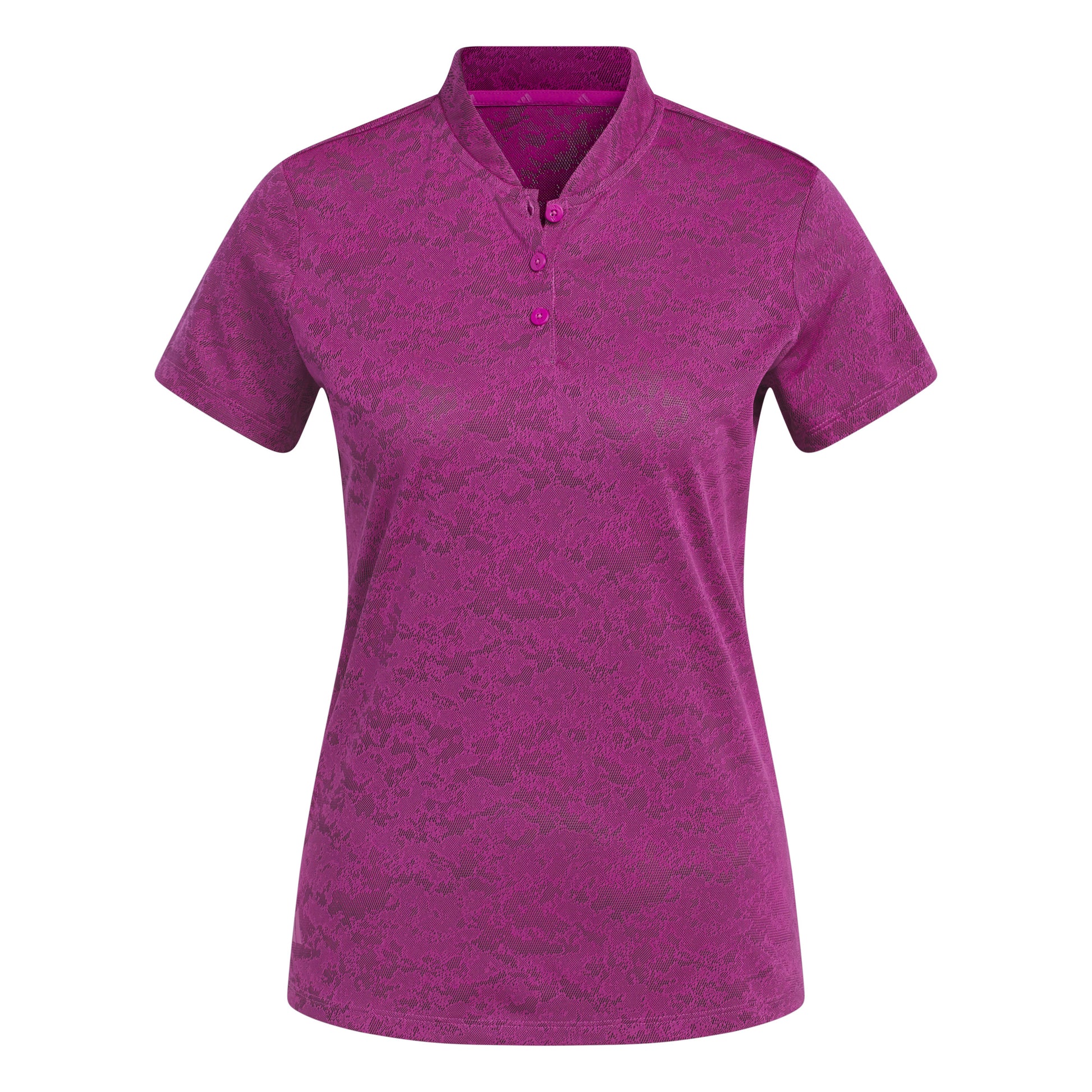 adidas Ladies Short Sleeve Golf Polo with Jacquard Lace Print - Last One XS Only Left