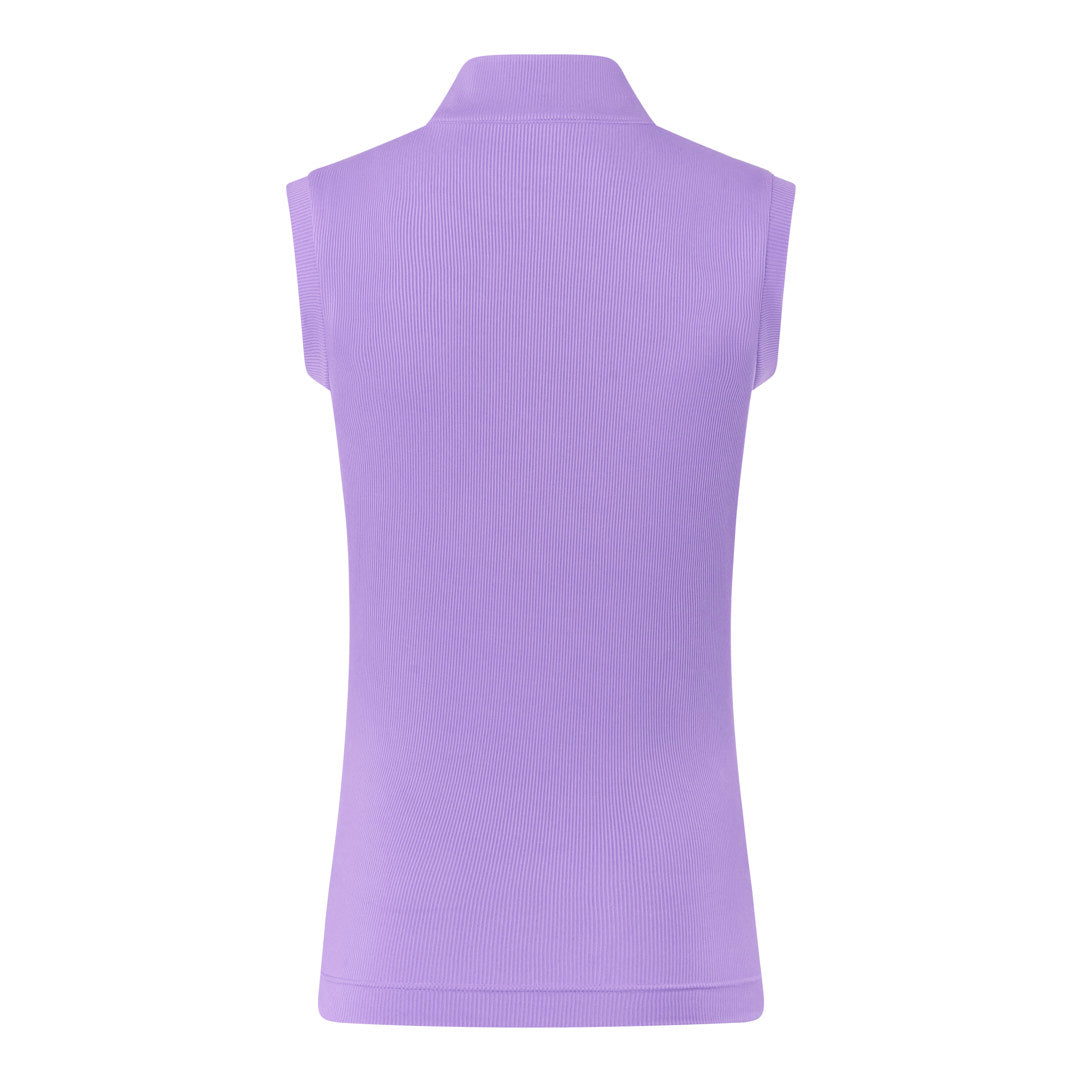 Pure Golf Ladies Sleeveless Zip Top in Deep Lilac