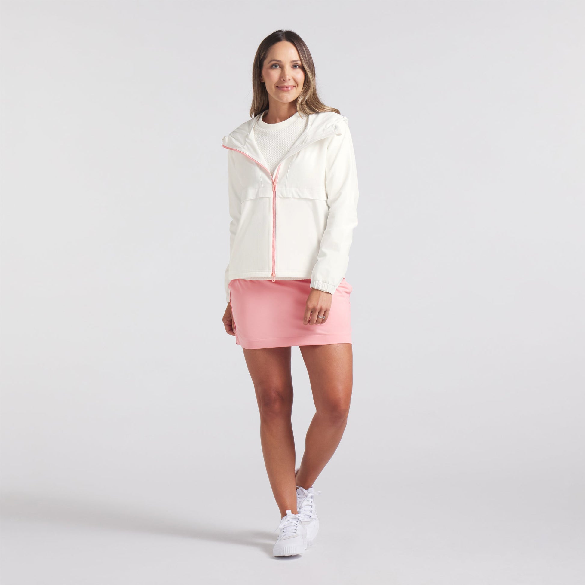 Puma Ladies Full Zip Jacket with Hood in Warm White