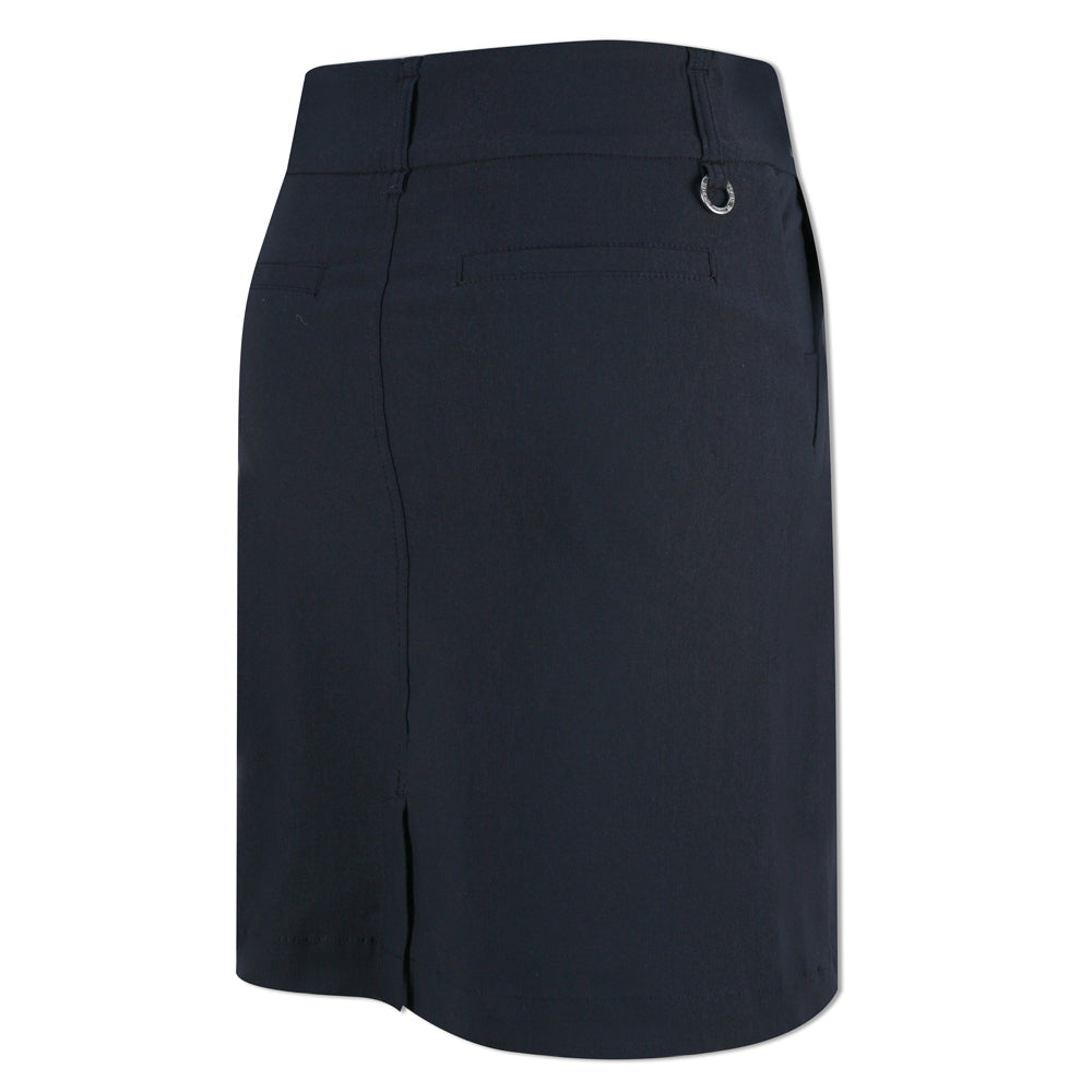 Daily Sports Ladies Longer-Length Pull-On Skort with Super-Stretch Finish in Navy Blue