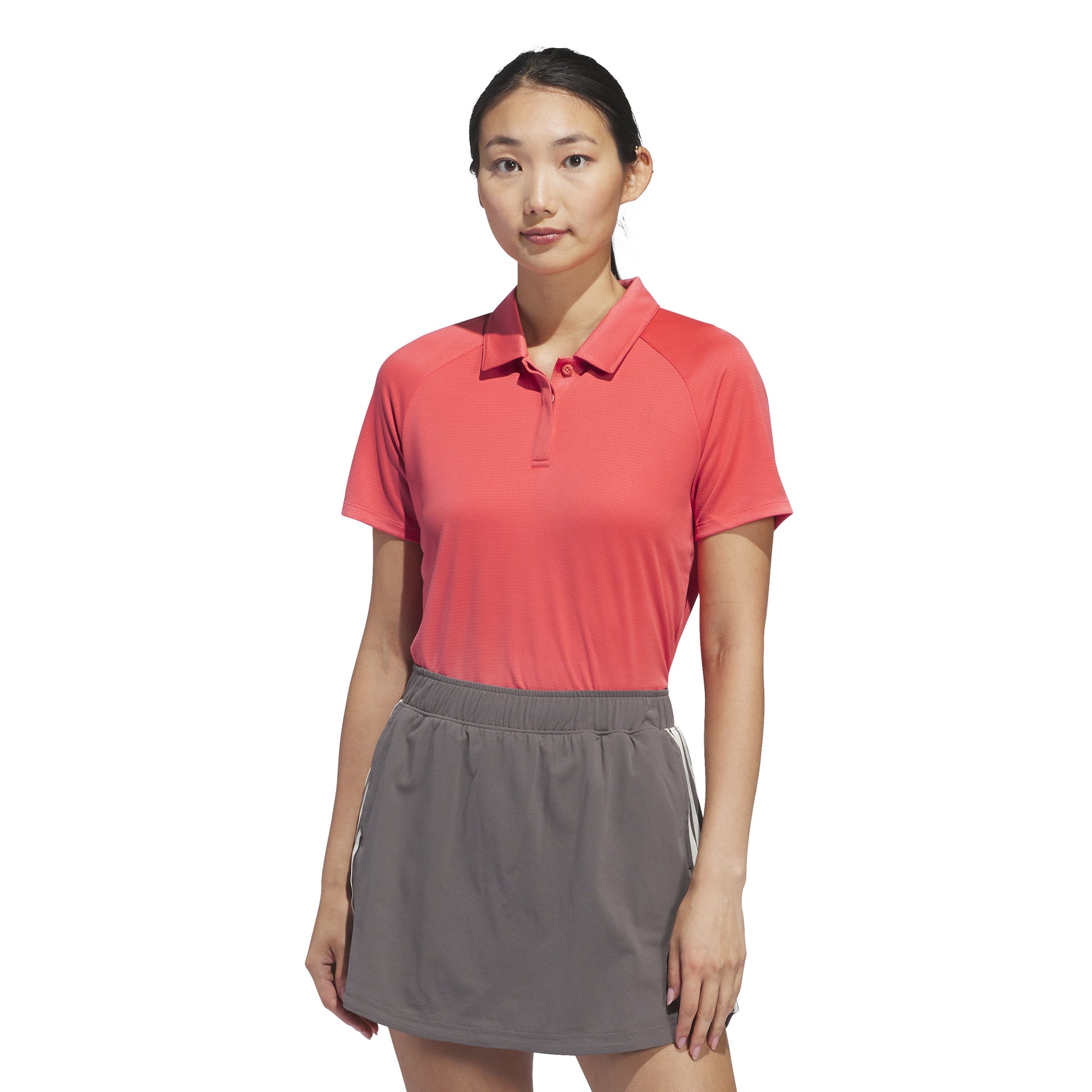 adidas Ladies Short Sleeve Golf Polo with Textured Weave Finish