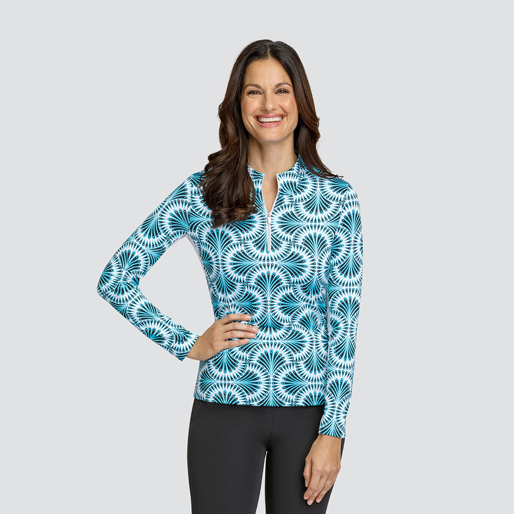 Tail Ladies Long Sleeve Peacock Print Golf Polo