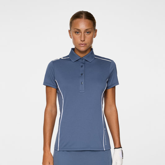 J.Lindeberg Ladies Short Sleeve Polo with White Piping