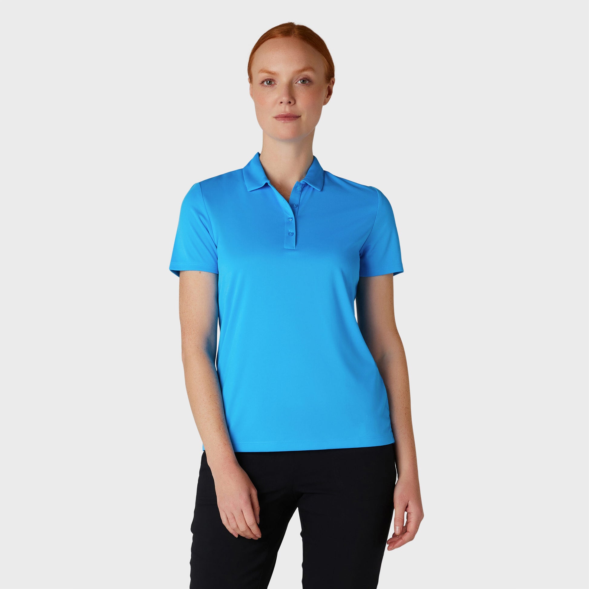 Callaway Ladies Spring Break Blue Short Sleeve Polo with UV Block Protection