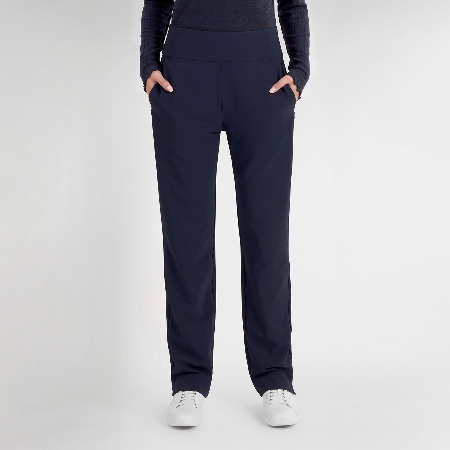 Green Lamb Pull-On Contour Trousers in Navy 