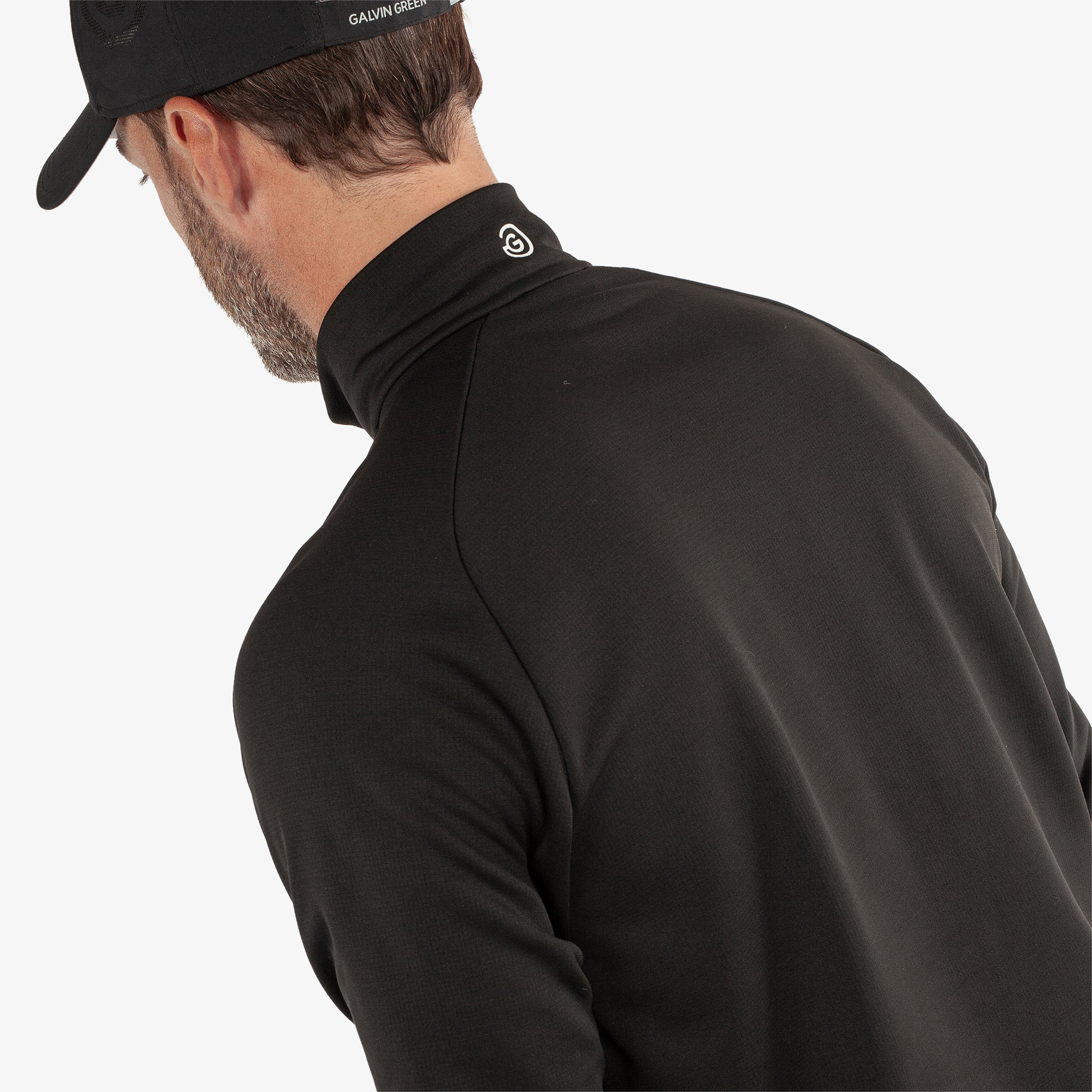 Galvin Green Mens Black Zip-Neck Golf Top