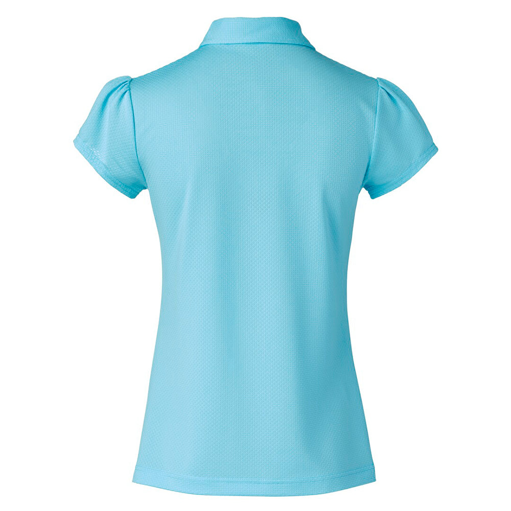 Daily Sports Ladies Sheer Cap Sleeve Polo in Azul
