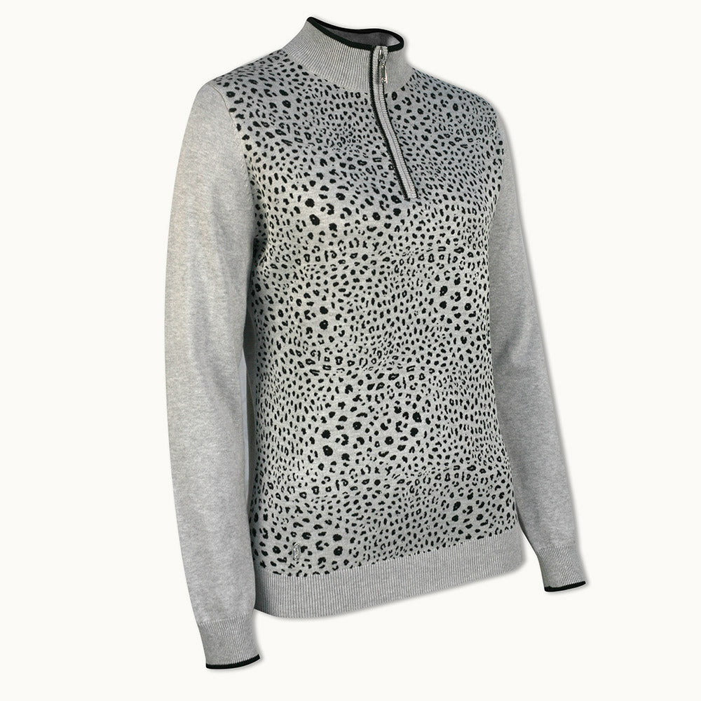 Glenmuir Ladies Cotton Sweater with Animal Print Detail