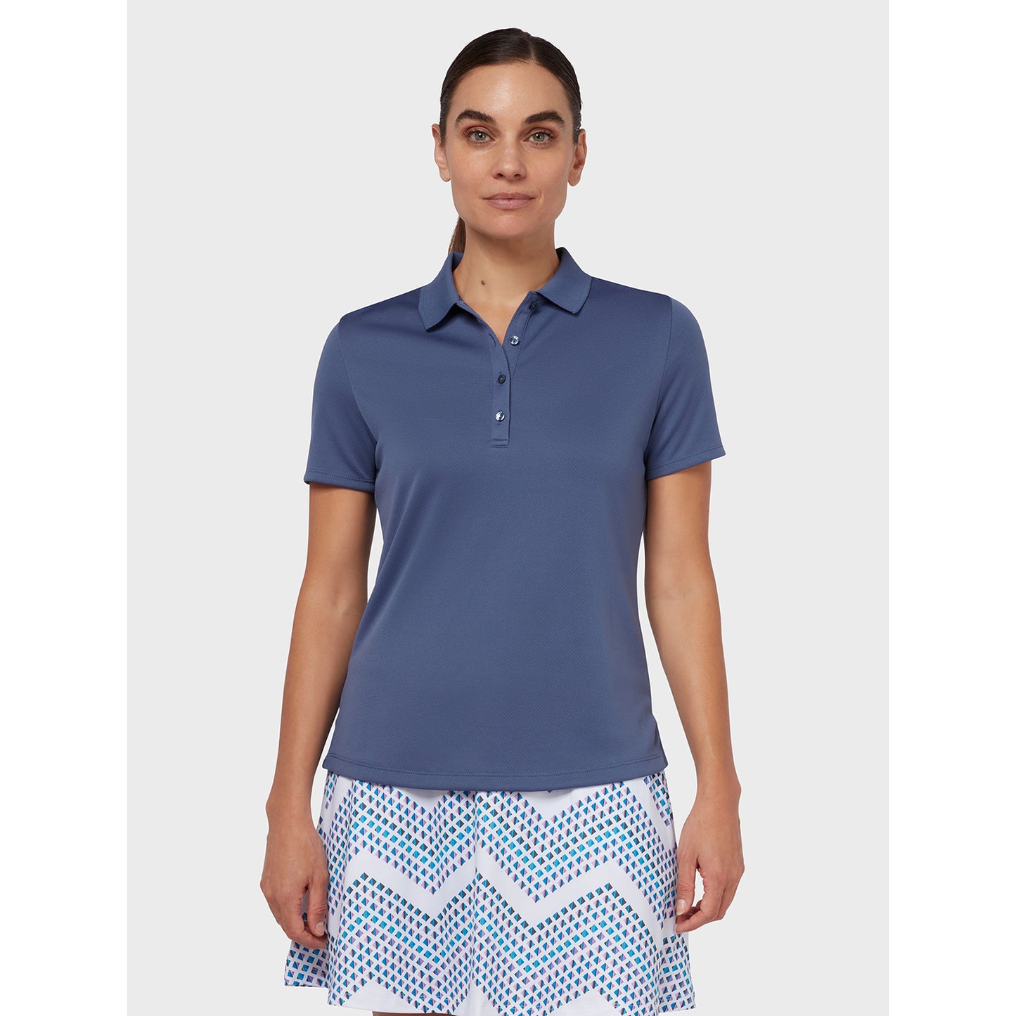 Callaway Ladies Short Sleeve Swing Tech Polo with Opti-Dri in Blue Indigo