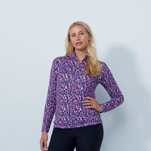 Daily Sports Ladies Long Sleeve Top in Bright Leopard Print