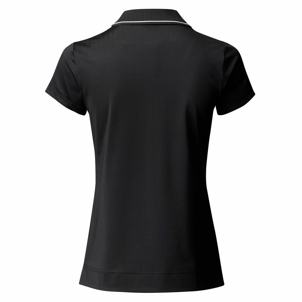 Daily Sports Ladies Relaxed Fit Cap Sleeve Polo in Black - Last One Small Only Left