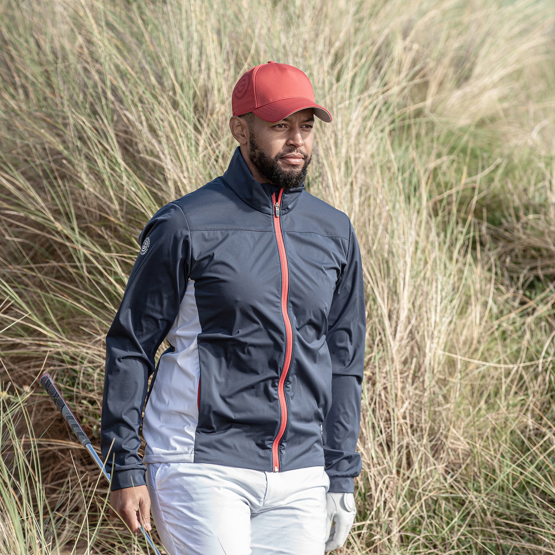 Galvin Green Mens Navy Windproof Jacket with Contrast Detailing & Water Repellent Finish